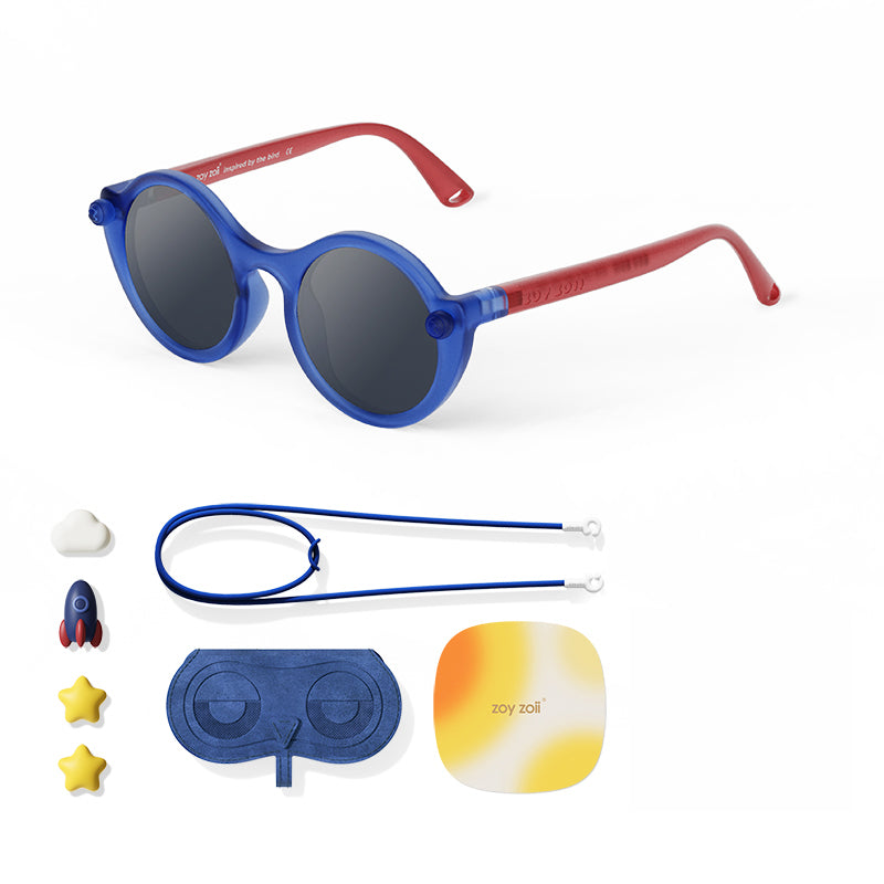 Zoyzoii®B58 Kids Sunglasses(Blue Emerald Bird) - Monochrome